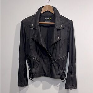 Lysse Black Vegan Suede Moto Jacket size medium